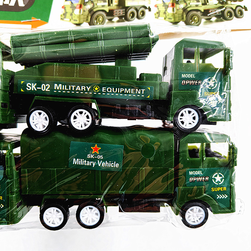 Bolsillo juguete para niños carro de rally equipo blindado misiles camuflado carro de tropas modelo de vehículo militar conjunto