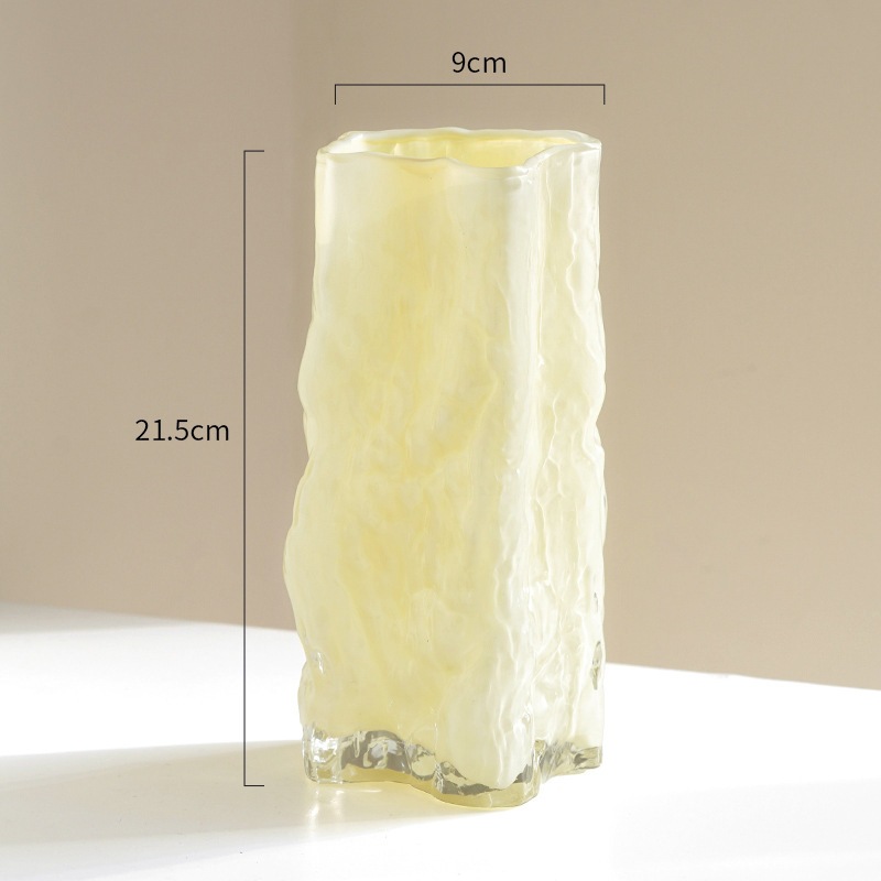 Flores ligeras de lujo vidrio transparente decoración creativa sala de estar flor de alta calidad mesa de comedor flores caseras rosa claveles