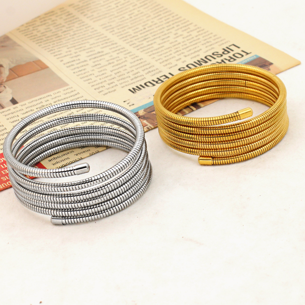 21g Weight PVD Coated Gold Plating Process 18K Gold, Real Gold Plated Plating Material 304 Stainless Steel Pendant Material Bangle Classification 304 Stainless Steel Chain Material 1 Piece Quantity Holiday, Daily Occasion 304 Stainless Steel Material Round Pattern Women's Gender Simple Style Style Waterproof Non Tarnish, Plating Craft PVD Coated 18K Gold Real Gold Plated Round 304 Stainless Steel Simple Style Waterproof Non Tarnish 304 Stainless Steel Bangle 13