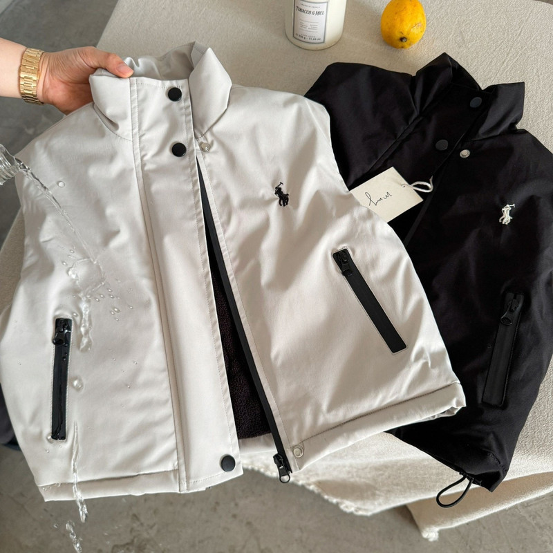 Children's Quilted Vest 2025 Autumn and Winter New Style Boys' Style Fleece-Lined Waterproof Vest Boy's Thickeneded Warm Jacket
