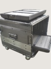 PE塑料53cm加深款8U 12U航空箱功放设备保护箱工程机柜带轮板U箱