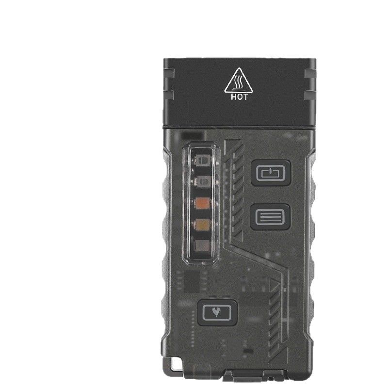 Transfronterizos nueva mini linterna alarma de protección contra el viento encendedor de carga al aire libre luz múltiple llavero de luz