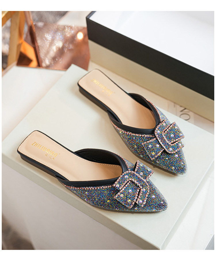 2023 spring and summer new outerwear all-match net red low-heeled sandals pointed toe Muller drag_voghion.com