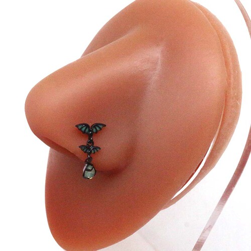 Gaibei European and American cross-border bat belly button ring, navel nail, water drop breast ring, breast nail, luminous earrings, earrings