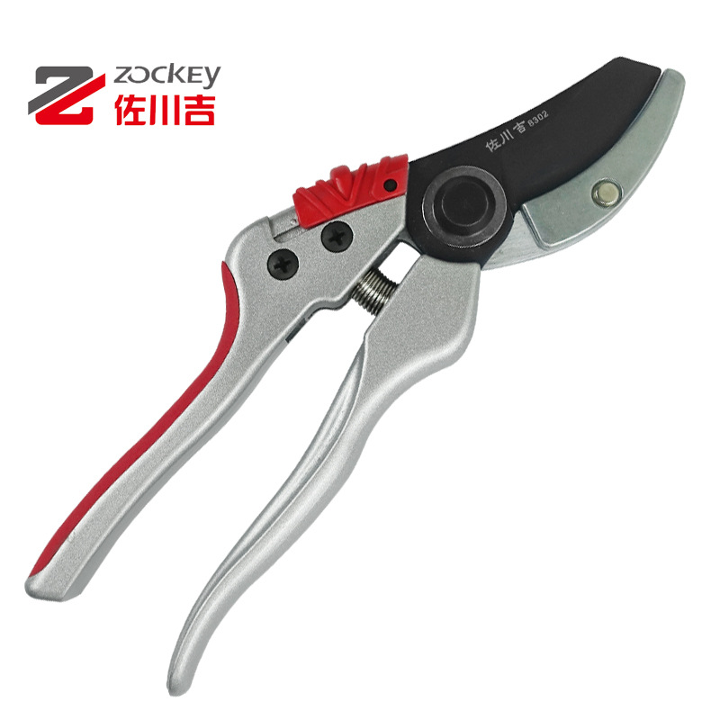 佐川吉修枝剪8302园艺剪刀特氟龙砧板园林工具果树修枝花枝粗枝剪