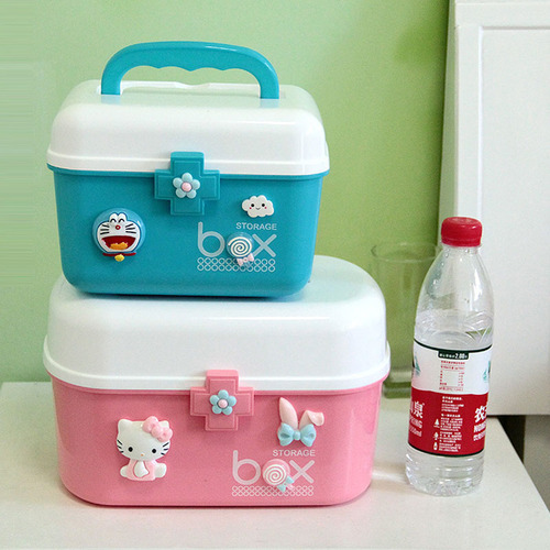 Family size medicine box medicine box multi-layer portable first aid small cute storage box household children's plastic