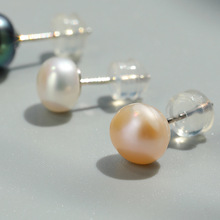 韓版時尚S925純銀耳環 淡水珍珠耳釘 女 工廠直銷 一件代發 BE007