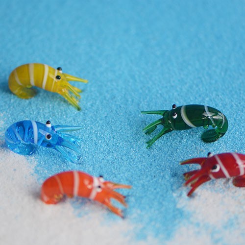 Artualidades de vidrio esmaltado artesanía acuario marino dibujos animados pescado camarón tortuga acuario decoración paisajismo