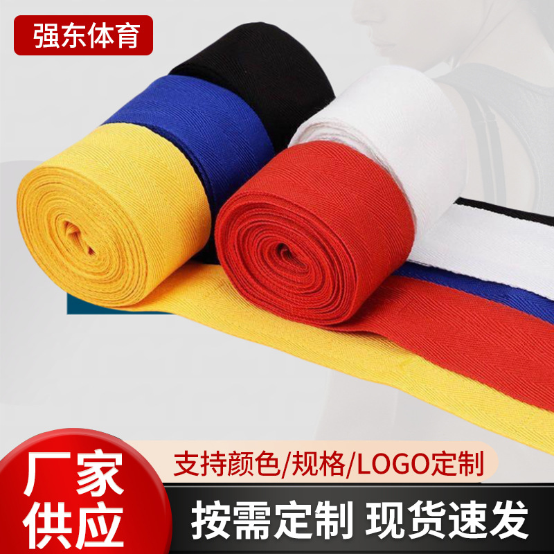 Customized Boxing Bandage Elastic Hand Strap Sanda Muay Thai Fighting Sports Training Fitness Wrist Protection Cotton Hand Strap