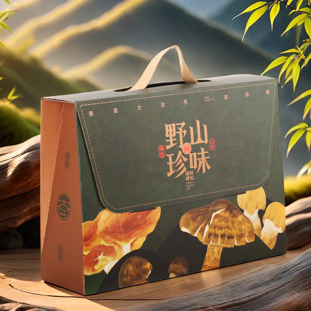 精美特产菌菇包装盒空盒木耳香菇羊肚菌榛蘑参茸菌汤包通用礼品盒