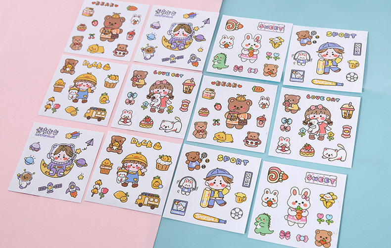 Korean Cute Cartoon Creative Transparent Pvc Sticker display picture 3