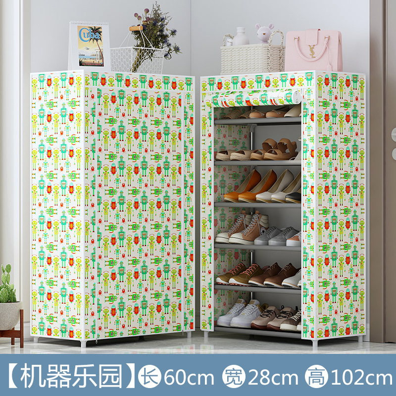 Estante de zapatos de tela de Oxford simple multicapa estante de almacenamiento multifuncional a prueba de polvo en la puerta del dormitorio estudiantil