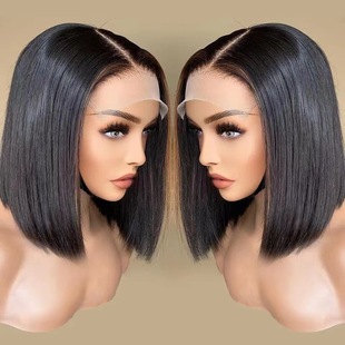 bob human hair wigs body wave front lace wig bob wig short hair wave head cover