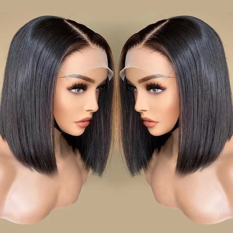 ボブヒューマンhair wigs body waveフロントレースかつらボブかつらショートボブウェーブヘッドカバー|undefined