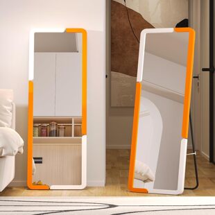 Full-Length Mirror Nordic Home Living Room Floor Mirror Girl's Bedroom Dressing Mirror Internet Celebrity Style Light Luxury Fitting Mirror