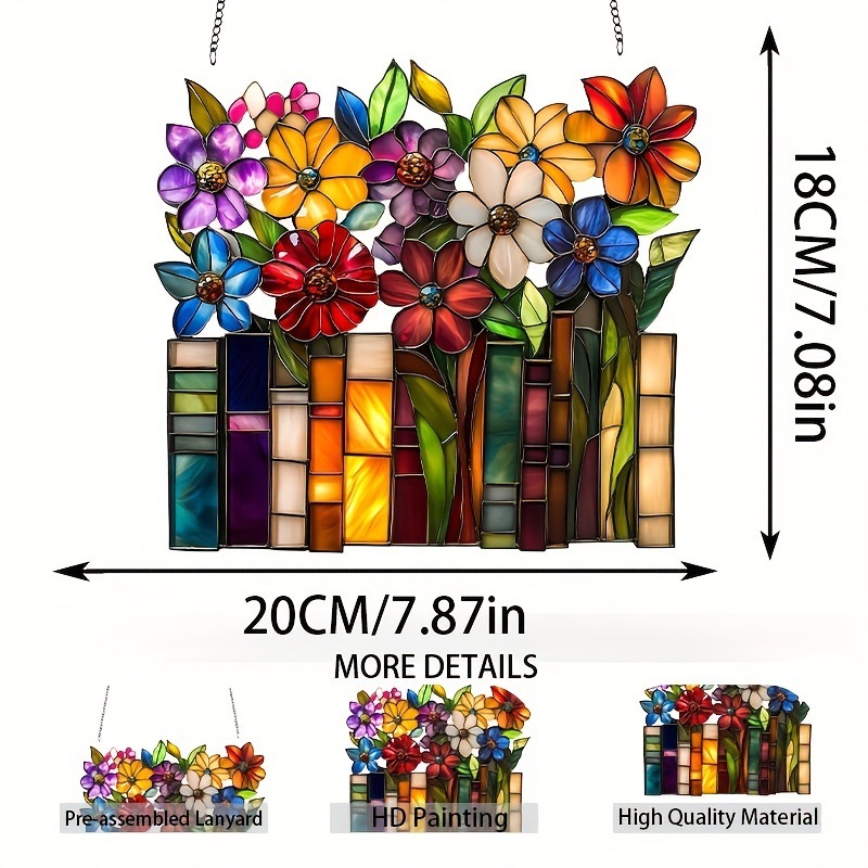 国境を越えた新しい緑の植物鉢植え自転車 2D フラットアクリル窓ポーチ家の装飾吊りペンダント|undefined