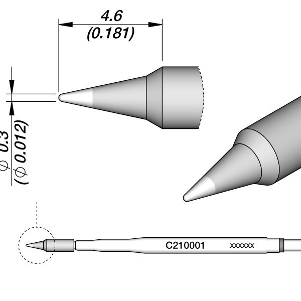 JBC原装烙铁头精密型手柄专用C210系列烙铁头 圆锥型焊头正品