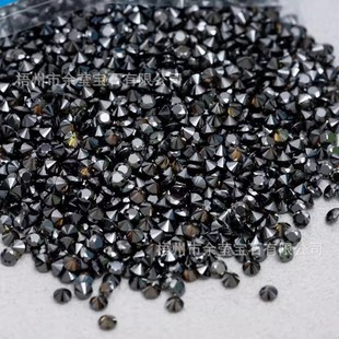 Hot Selling Spot Moissanite Loose Stone Round Pointed Bottom Black Centimeter Jewelry with Black Diamond Artificial