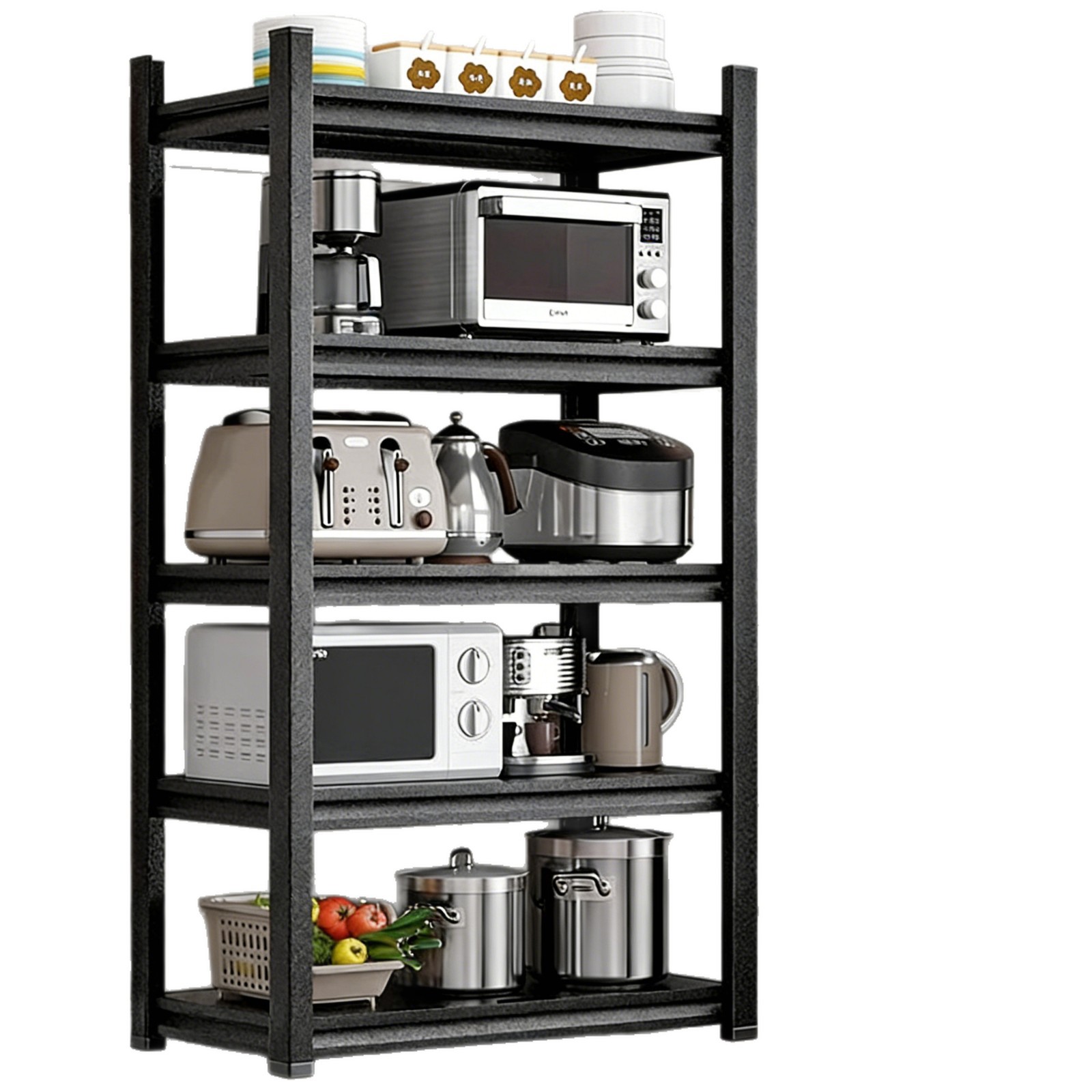 Estante de cocina Estante de piso Estante de almacenamiento multicapa Estante de almacenamiento multifuncional Estante de horno doméstico Estante de almacenamiento Estante de almacenamiento