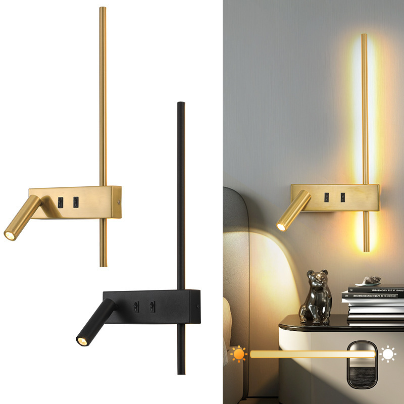 Minimalist Strip Wall Lamp Modern Living Room Grille Background Wall Lamp Reading Lamp with Switch Hotel Bedroom Bedside Lamp Minimalist Strip Wall Lamp Modern Living Room Grille Background Wall Lamp Reading Lamp with Switch Hotel Bedroom Bedside Lamp