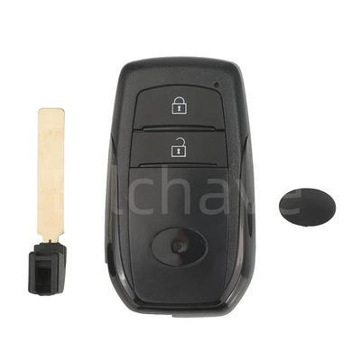 Suitable for Toyota Camry, Corolla, Sequoia, Alphard, Land Cruiser, Smart Card Car Key Replacement Shell (Car Keys) - 2-keys