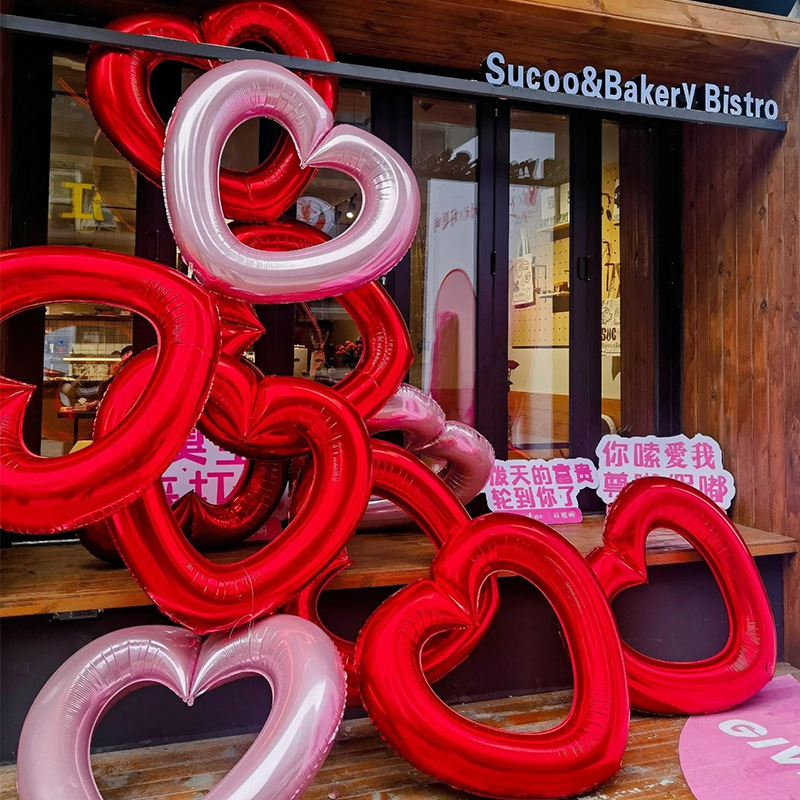 40g Weight Balloons Event & Party Supplies 1 Piece Quantity Birthday, Date Occasion Aluminum Film Material Valentine'S Day Festival Heart Shape Pattern Romantic Style Valentine'S Day Romantic Heart Shape Aluminum Film Birthday Date Balloons Party Supplies Balloons 1 Piece 11