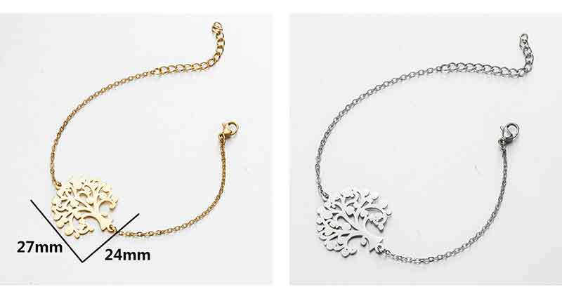 18K Gold, Real Gold Plated Plating Material PVD Coated 18K Gold Real Gold Plated Tree Coconut Tree 201 Stainless Steel Simple Style Waterproof Non Tarnish 201 Stainless Steel Bracelets