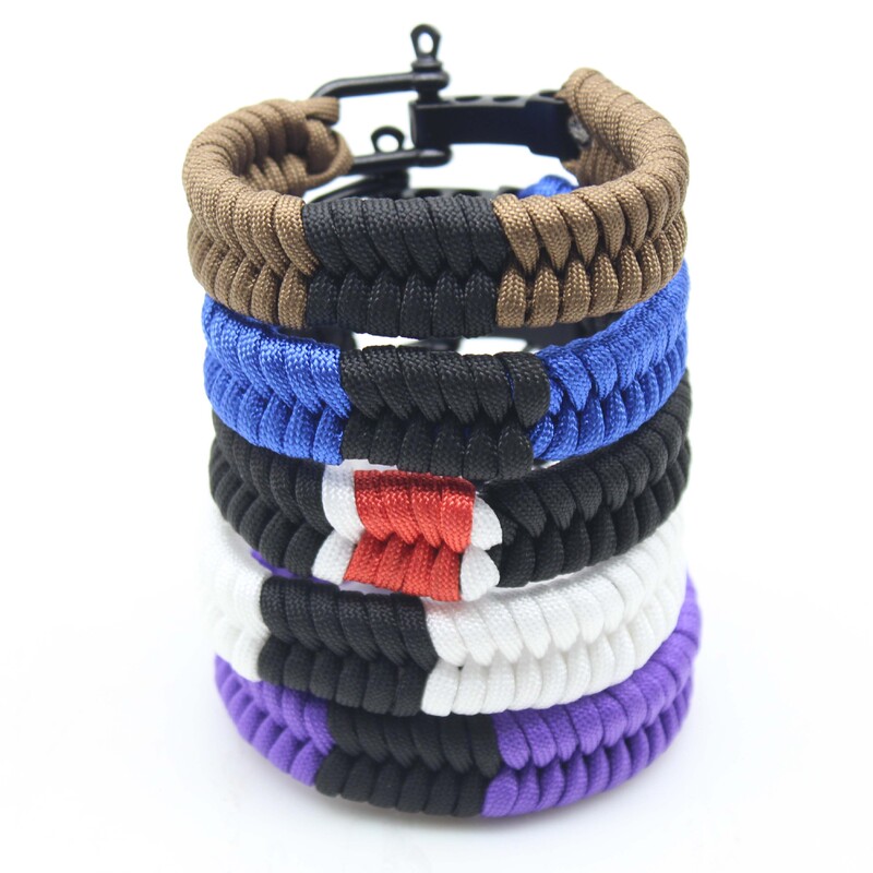 Umbrella rope woven bracelet outdoor sports survival seven-core umbrella rope handmade wrist rope Wilderness Emergency umbrella rope alloy buckle Umbrella rope woven bracelet outdoor sports survival seven-core umbrella rope handmade wrist rope Wilderness Emergency umbrella rope alloy buckle