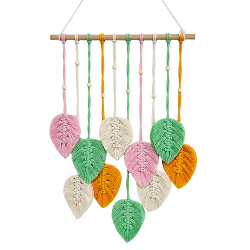 [Mengying] Colorful leaf tapestry handmade diy material package home decoration pendant finished product creative wall hanging