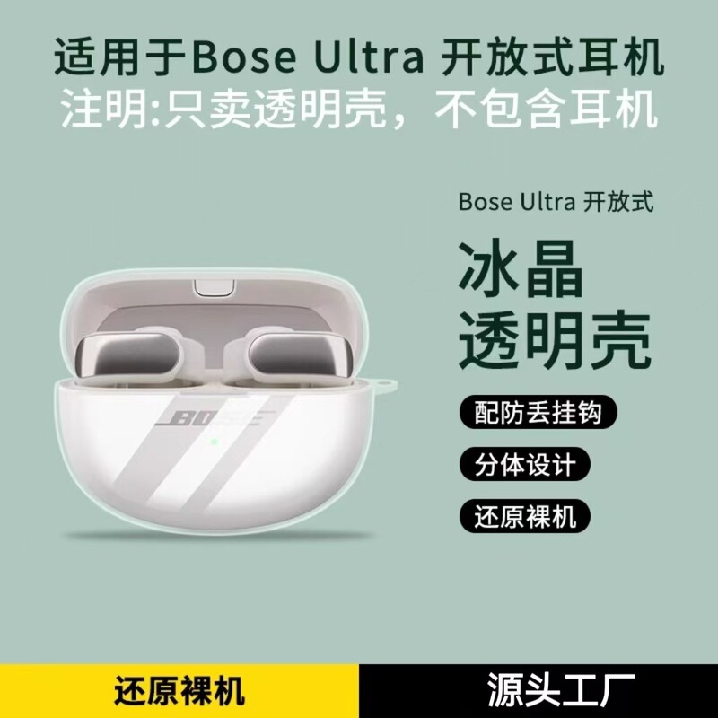 Transparent Anti-Fall Protective Case Suitable for Bose Ultra Bluetooth Headphones, Bose Qc2 Generation Earphone Case, Open-Type Headphones