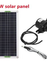 单晶太阳能板50W带800hl水泵加电池盒双DC线连接抽水免布线太阳能