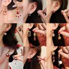 Asymmetrical festive red universal advanced cartoon earrings, for luck, high-quality style