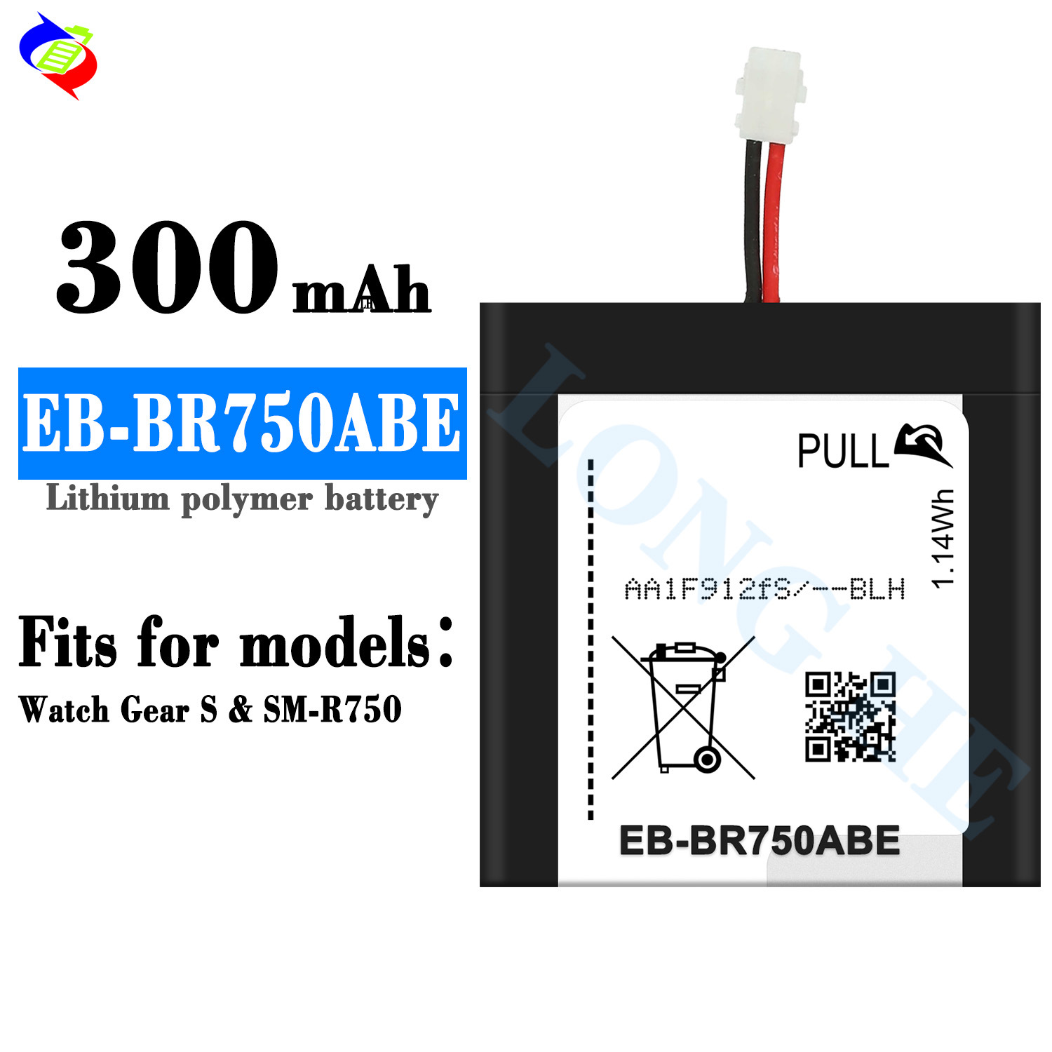 适用于三星Gear S/R750 EB-BR750ABE手表快充电池250mah批发外贸