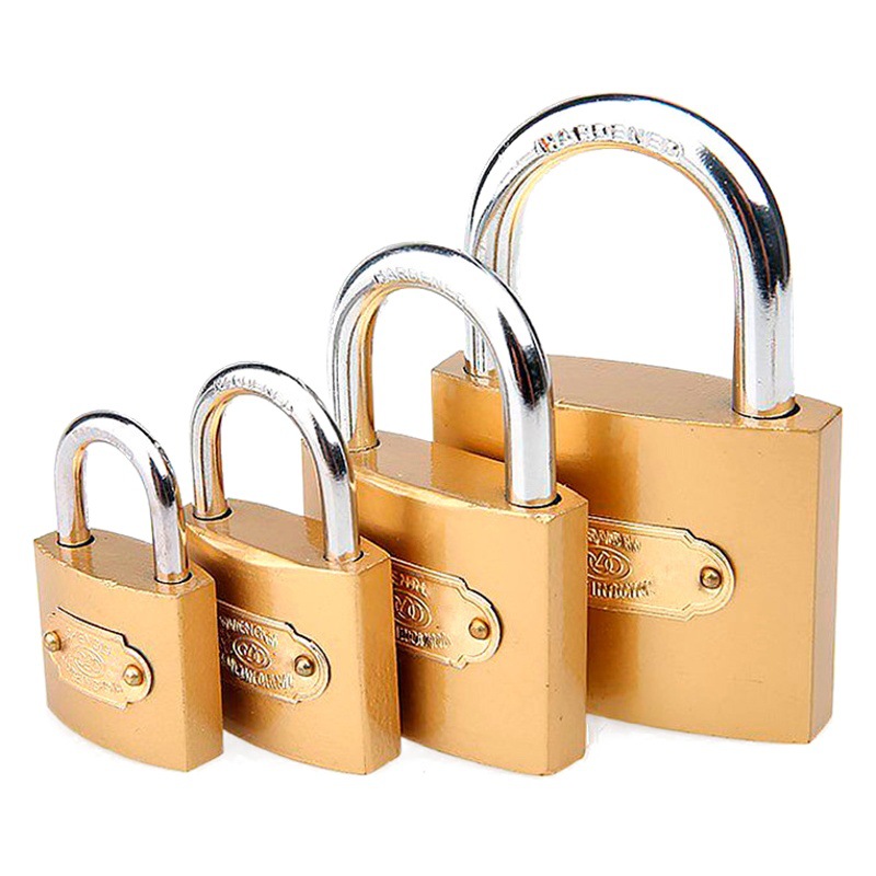 Candado de cobre de imitación genuino, cerradura antirrobo abierta simple general, gabinete impermeable y antioxidante para el hogar, cerradura pequeña con núcleo de cobre a prueba de palanca