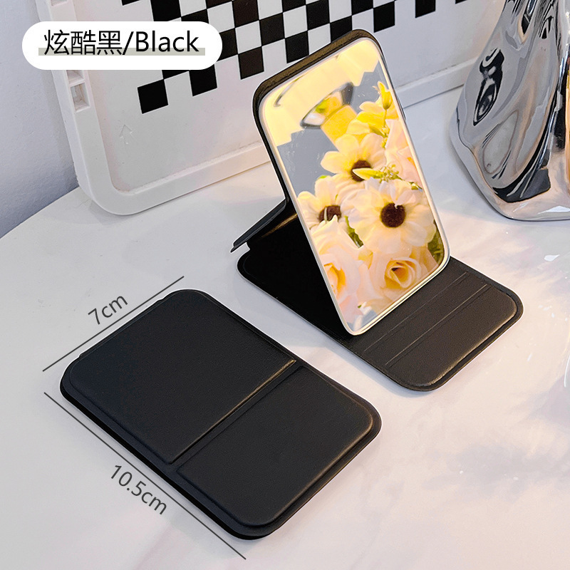 Espejo plegable, espejo de maquillaje para colocar en la mesa, espejo de tocador de escritorio para dormitorio de estudiantes, espejo portátil con tapa abatible.