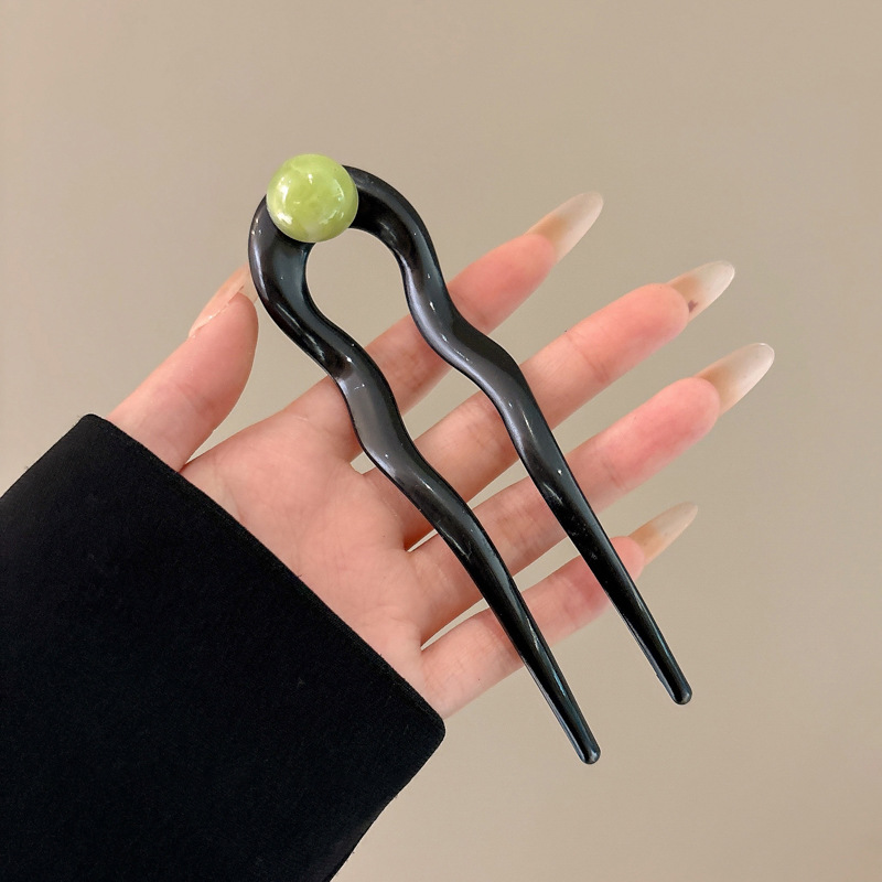 Retro en forma de U pinzas de cabello para mujeres 2025, nuevos accesorios de primavera bolas de cabello pinzas de cabello de cabello de cabeza detrás del toque de cabello