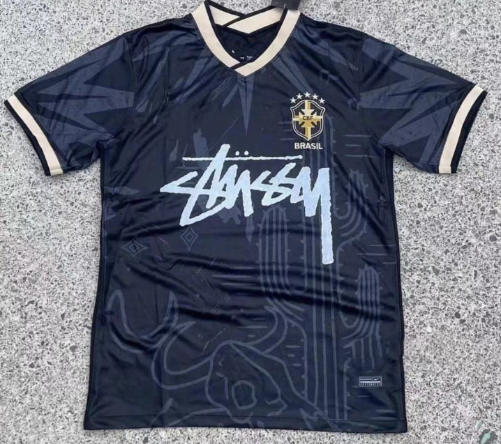 Stussy Jersey Brasil Flamengo Italia Edición conmemorativa Portugal París Francia Uniforme de fútbol
