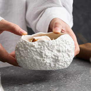 Rock Pattern Denier-Shaped Bowl Hotel Restaurant High-End Dessert Bowl Creative Special Molecular Cuisine Artistic Conception Dish Bowl Small Bowl