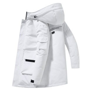 Off-Code Clearance Export European and American Cross-Border Winter Outwear Workwear down Jacket Student Couple Hooded Mid-Length Men's Clothing