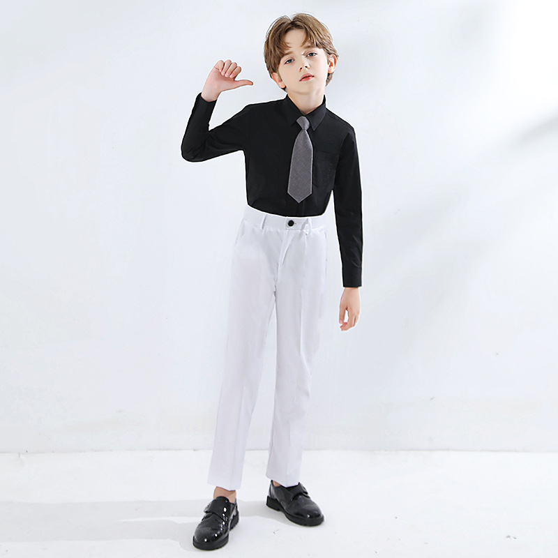 Traje de traje para niños hermoso estilo británico flor vestido para niños traje pequeño para niños medio y grande traje de piano para niños