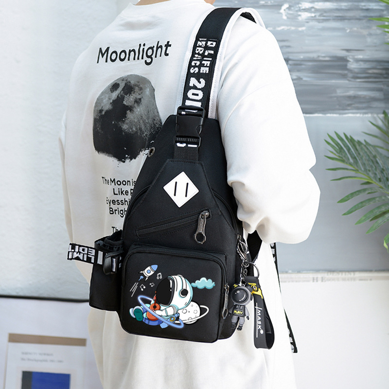 NASA宇航员联名胸包男动漫潮流学生斜跨包男士单肩包小背包女挎包