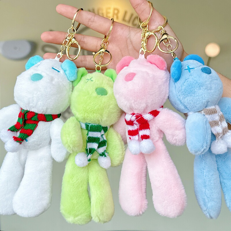 Shake the same fluid bear violent bear bag pendant scarf teddy bear doll key chain stall supply