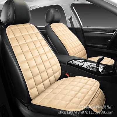 Cushion Cross-border Four Seasons Universal, Seat cushion, seat cover - beige-front-seat-base-backrest