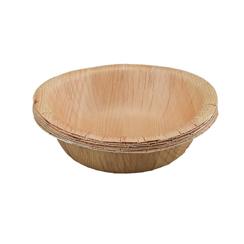 Cross-border disposable wood grain paper bowl food grade thickened picnic home use waterproof food fruit salad snack paper bowl