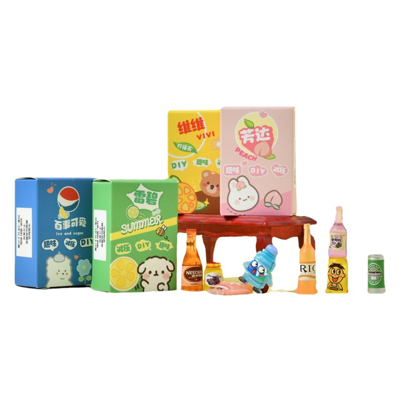 Mini simulación miniatura comida y juego decoración juguete modelo miniatura supermercado bebida cantina regalo