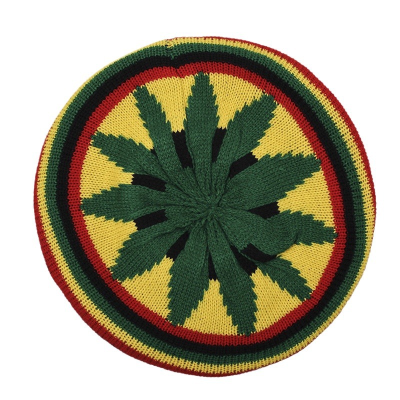 Unisex reggae wollen hoed regenboog gestreepte baret_voghion.com