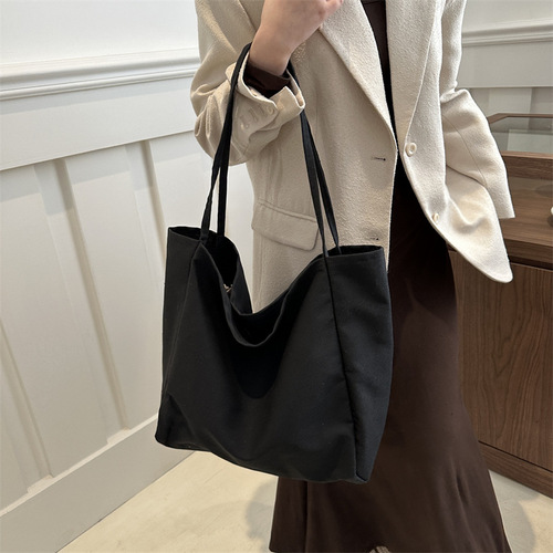 Korean ins tote bag women's bag new large capacity casual printed logo shoulder bag double-sided handbag shopping bag