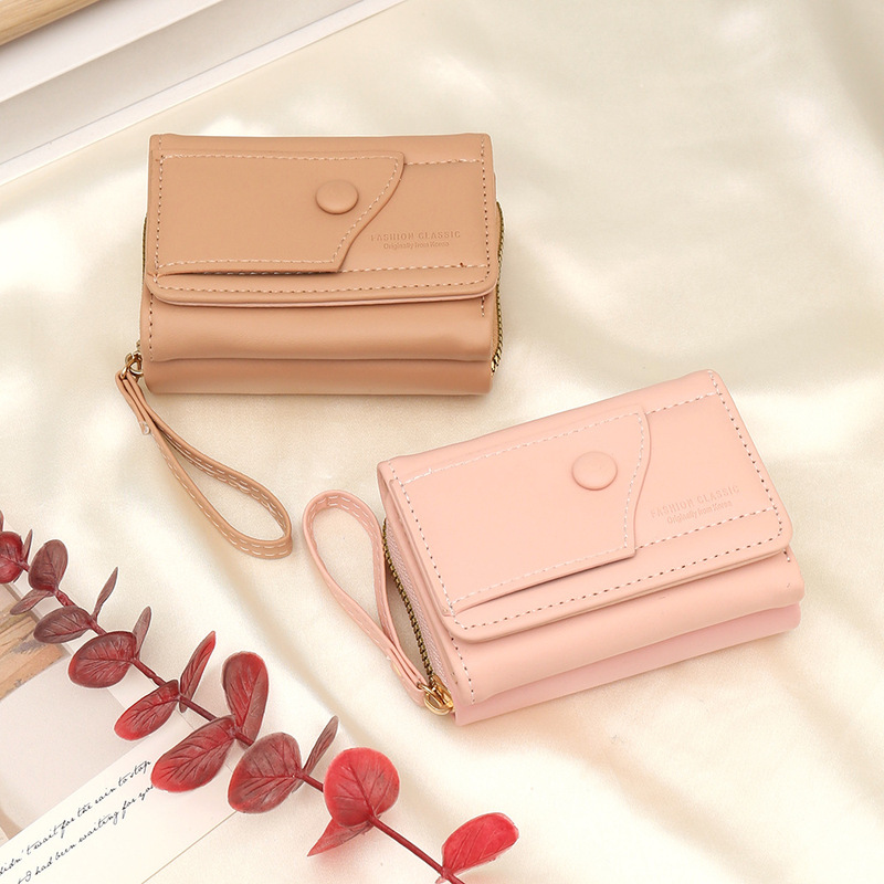 New Style Women's Short Wallet 70% off Korean Version Student Wallet Cross-Border Hot-Selling Cute Zipper Coin Purse Wallet