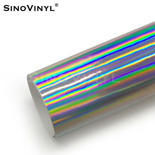 Colorful transparent bottom laser film car pull flower lettering film colorful printable car body sticker rainbow instant sticker