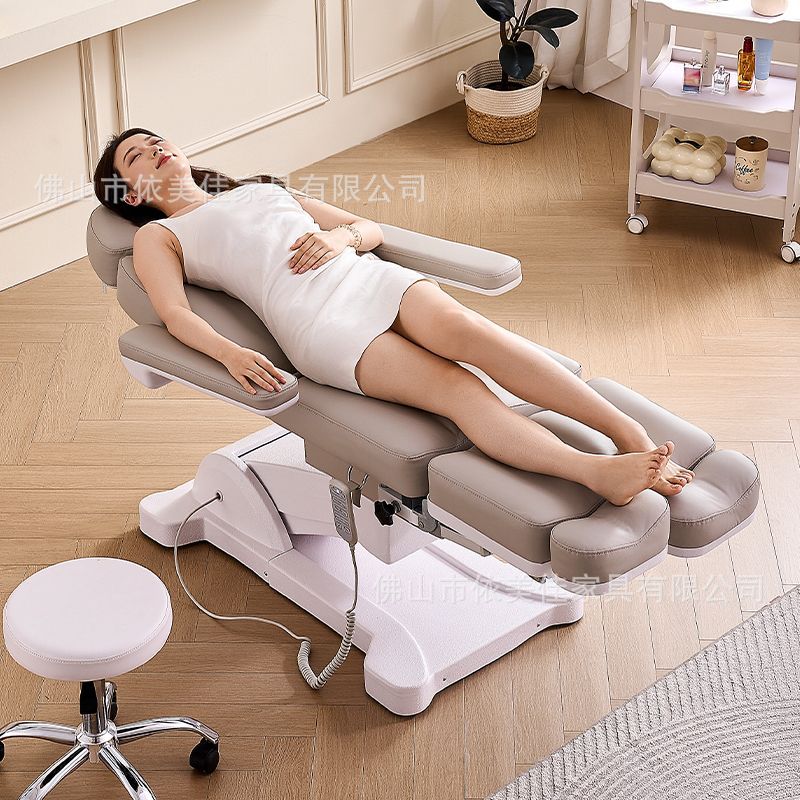 Cama de belleza eléctrica de alta calidad silla de bordado de tatuaje rotativa para salón de belleza multifuncional